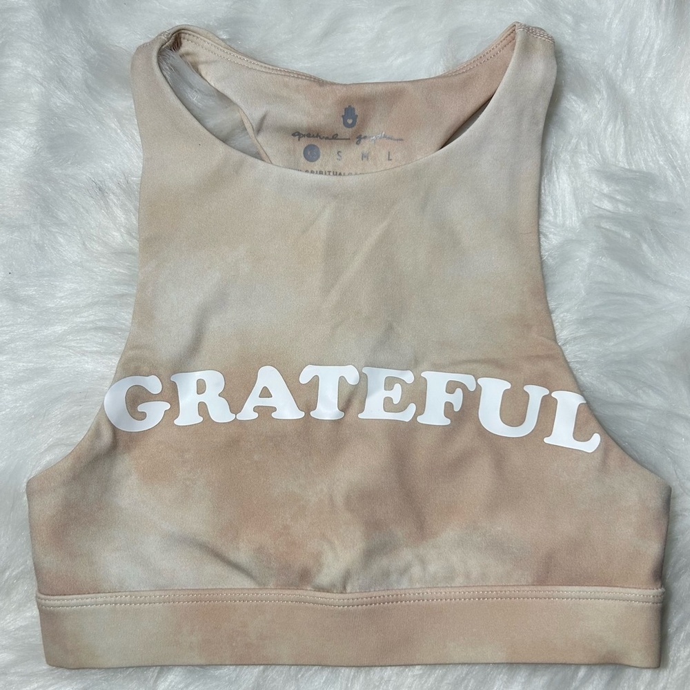 Spiritual Gangster Grateful Racerback Crop Top Bra Size XS - Picture 2 of 4